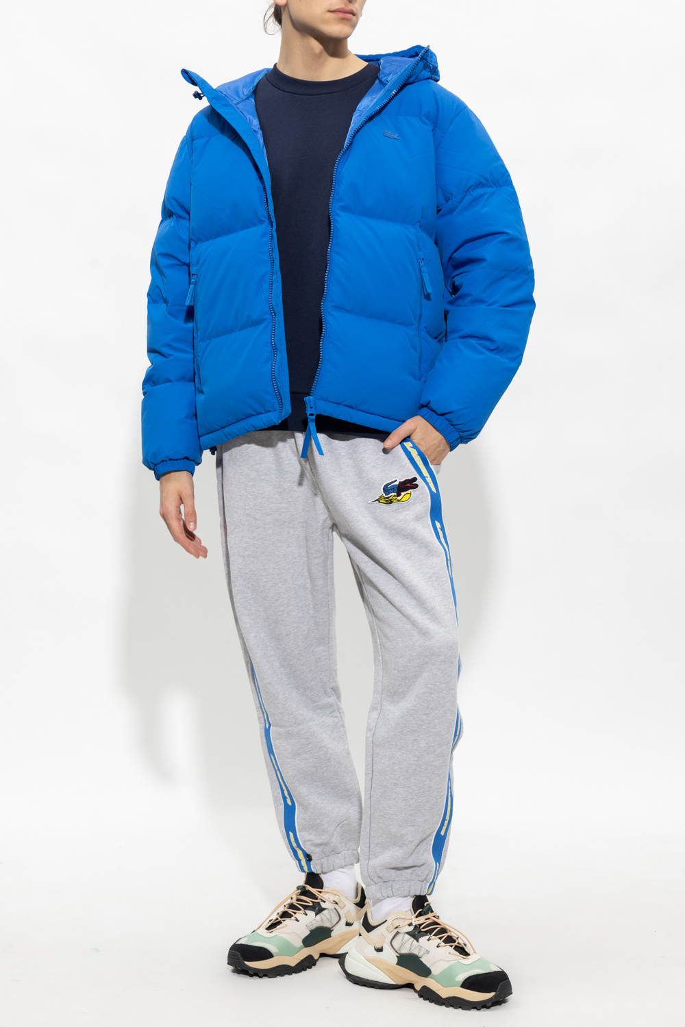 Lacoste blue outlet puffer jacket